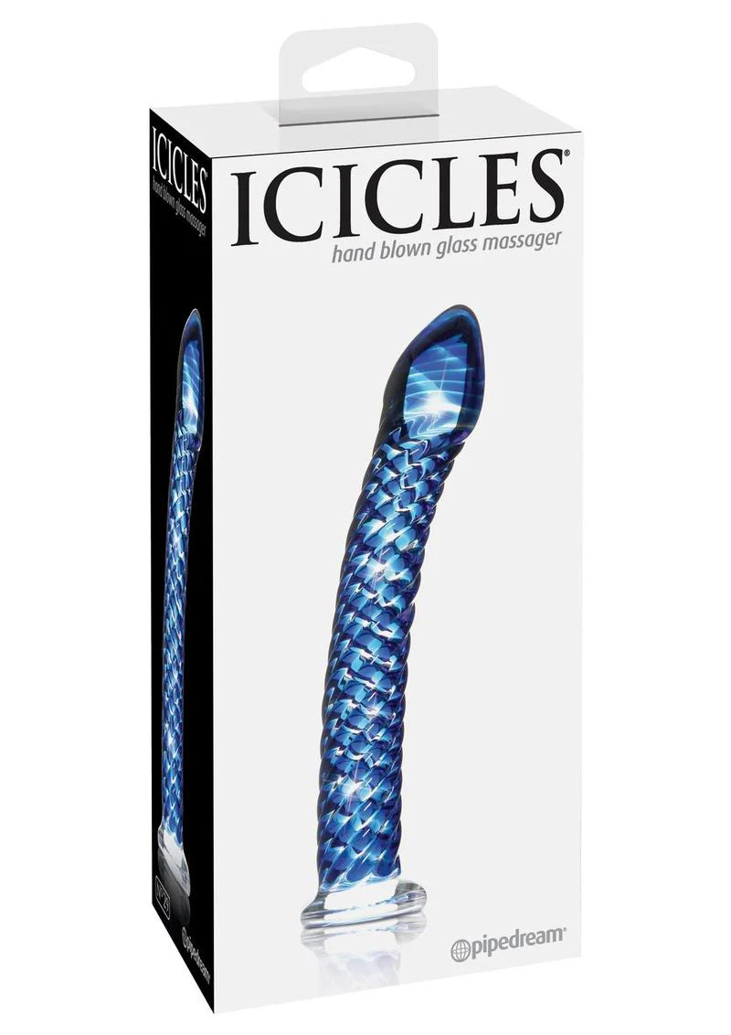Icicles No. 29 Ribbed Glass G-Spot Dildo - Image 3