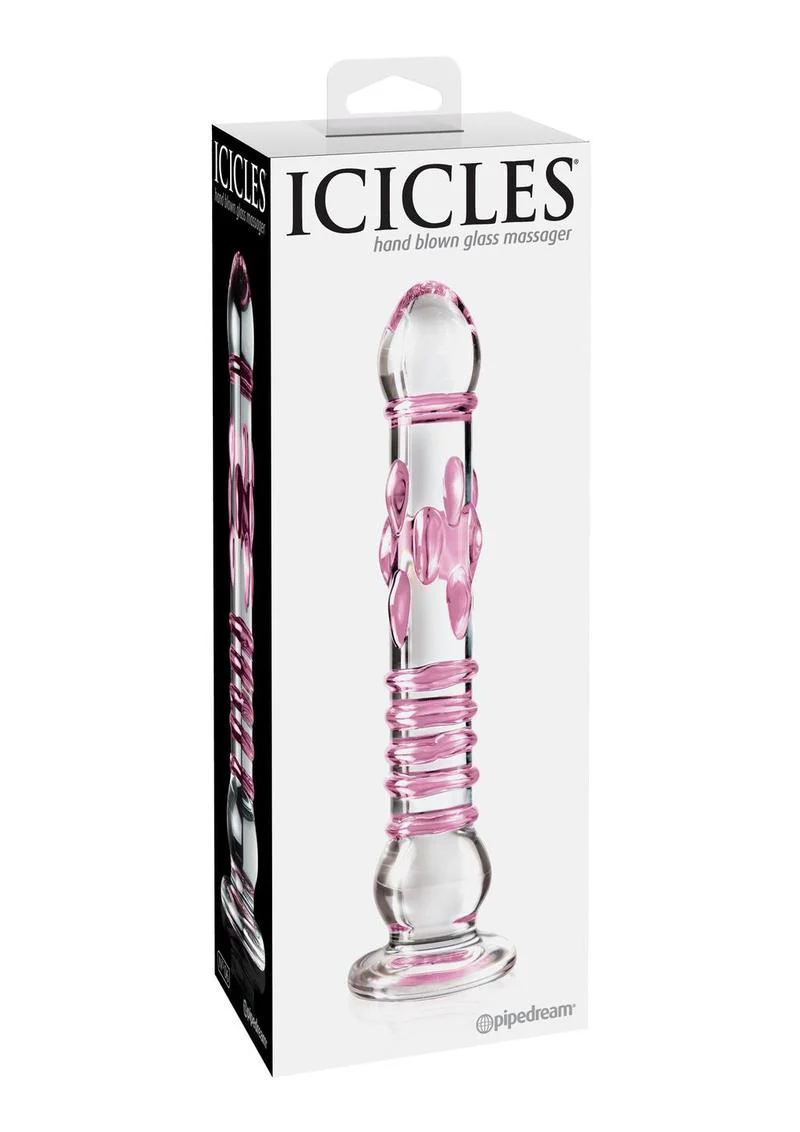 Icicles No. 6 Textured Glass Dildo - Image 3