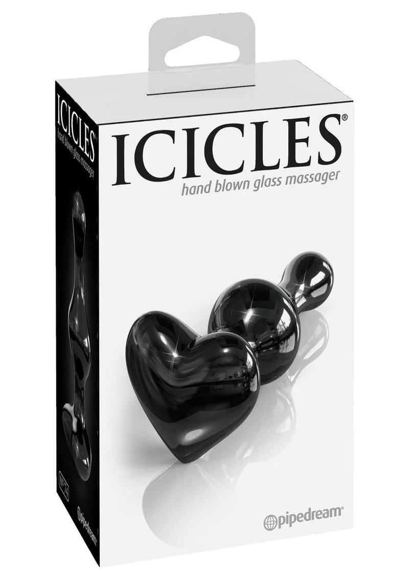 Icicles No 74 Beaded Heart Shaped Glass Anal Plug - Image 3