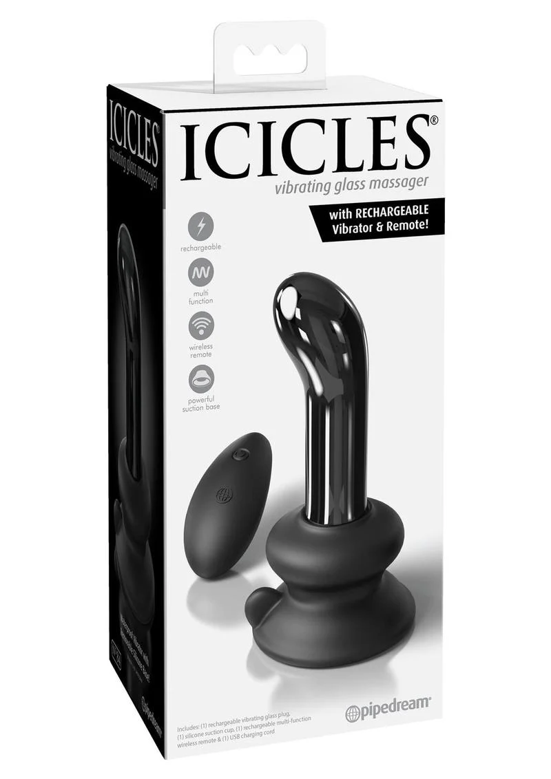 Icicles No. 84 Rechargeable Glass P-Spot Plug with Remote Control - Image 2