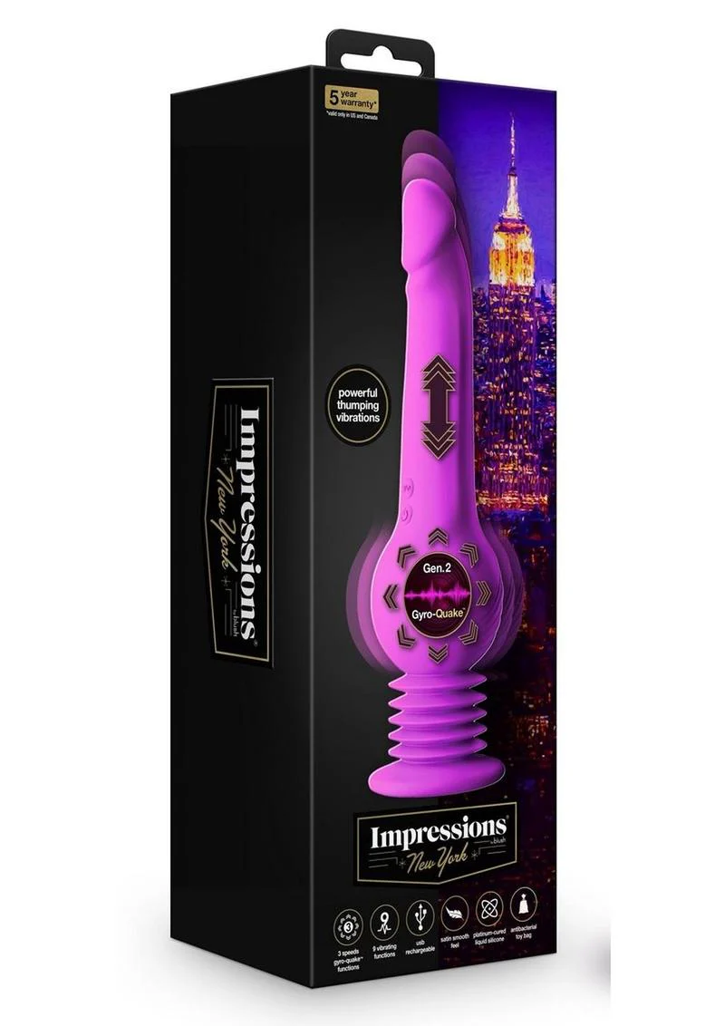 Impressions New York Rechargeable Silicone Gyro-Quake Dildo - Image 2