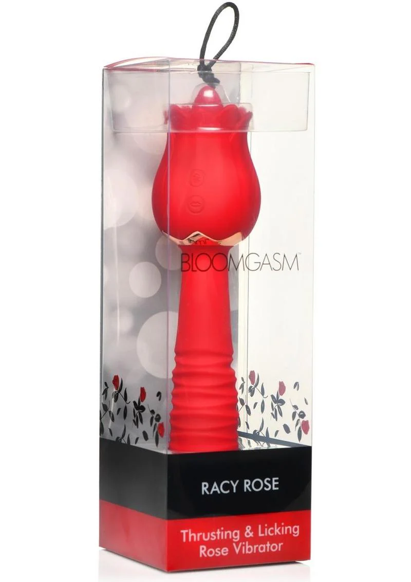 Inmi Bloomgasm Racy Rose Thrusting and Licking Rose Rechargeable Silicone Vibrator - Image 2