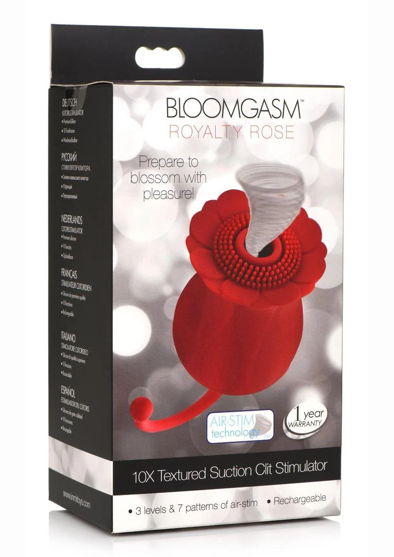 Inmi Bloomgasm Royalty Rose Rechargeable Silicone Textured Suction Clitoral Stimulator - Image 2