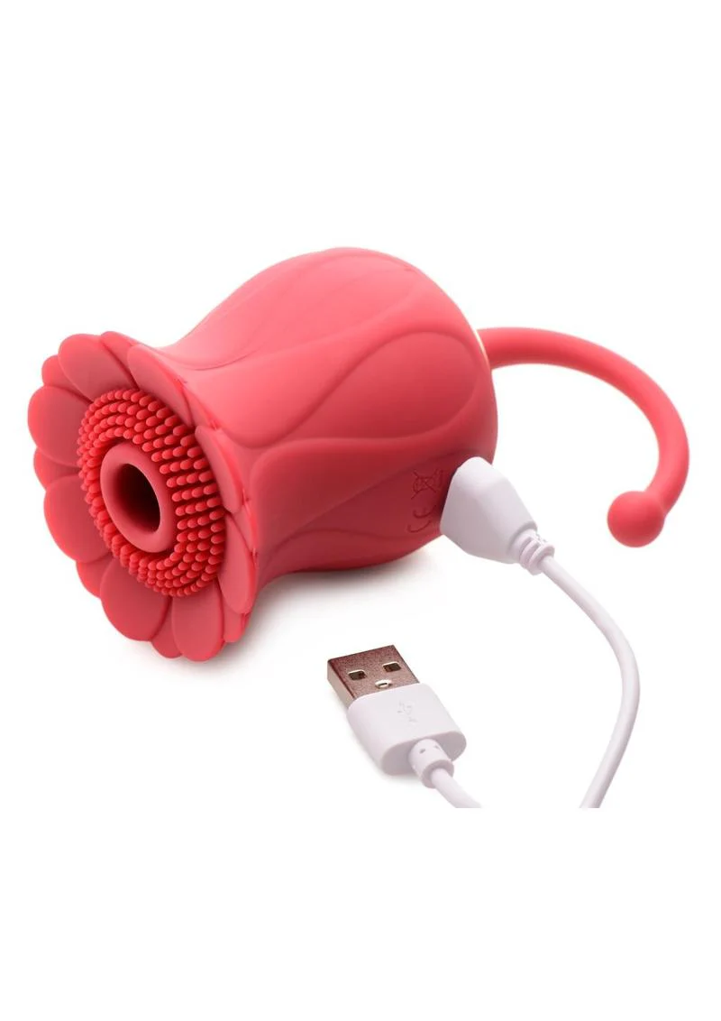 Inmi Bloomgasm Royalty Rose Rechargeable Silicone Textured Suction Clitoral Stimulator - Image 4