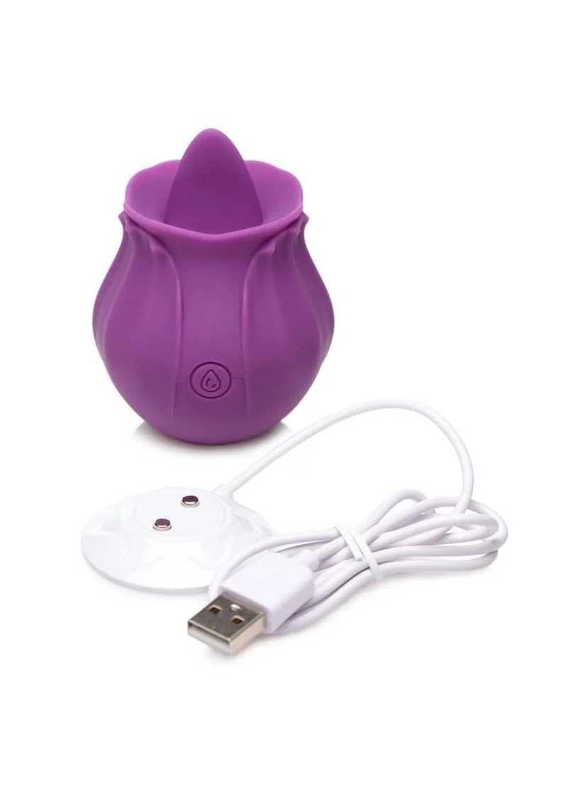Inmi Bloomgasm Wild Violet 10x Silicone Rechargeable Licking Clit Stimulator - Image 4