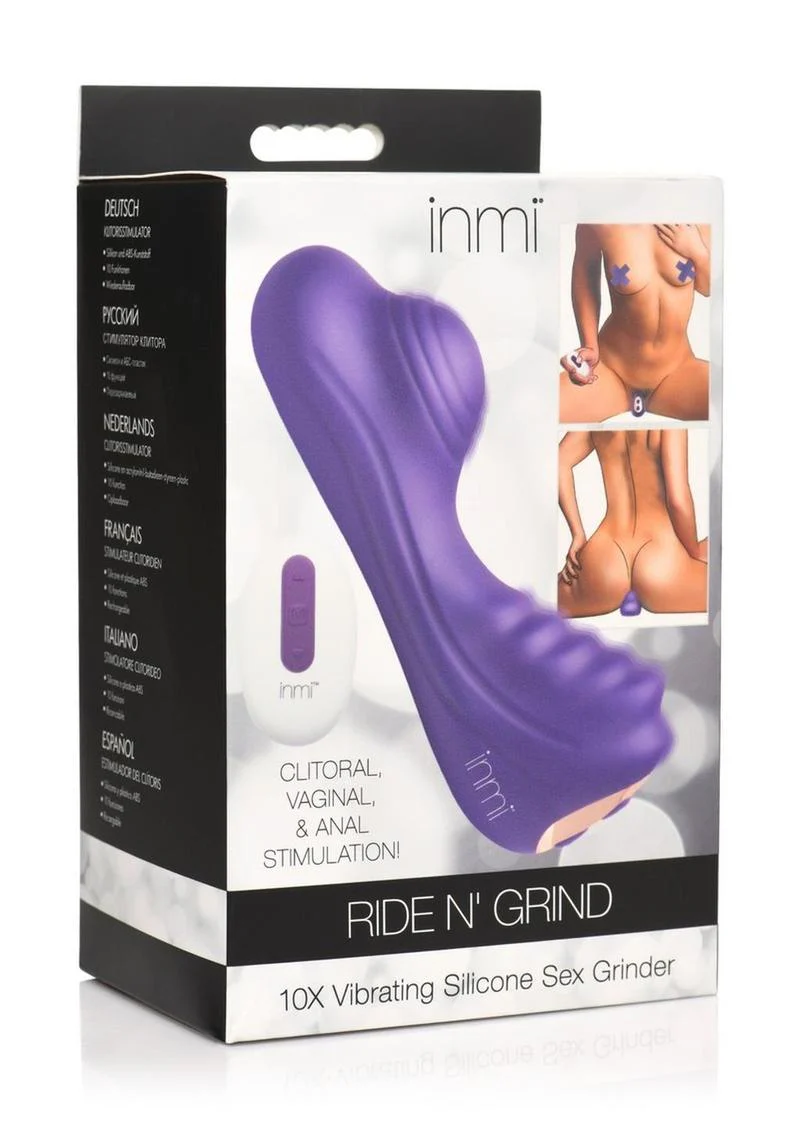 Inmi Ride N' Grind 10x Vibrating Rechargeable Silicone Grinding Clitoral Stimulator with Remote Control - Image 2
