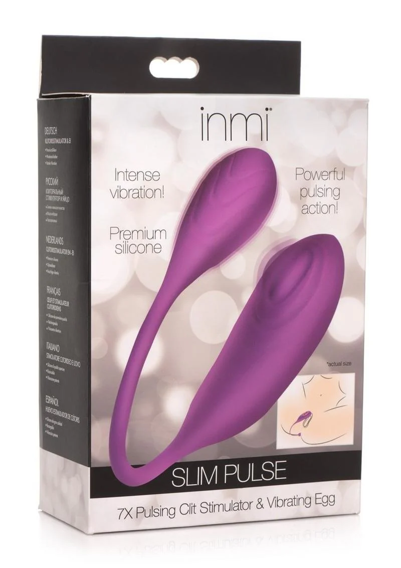 Inmi Slim Pulse Rechargeable Silicone 7x Pulsing Clit Stimulator and Vibrating Egg - Image 2