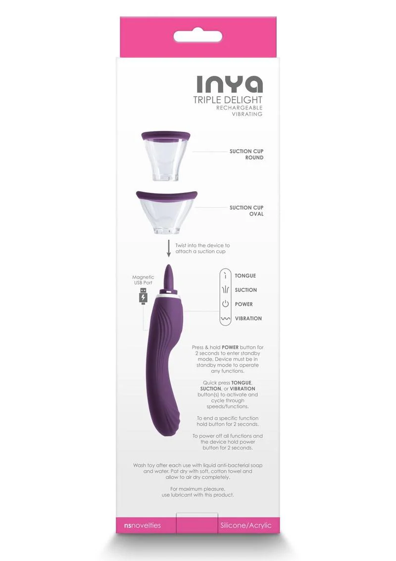 Inya Triple Delight Rechargeable Silicone Vibrator - Image 4