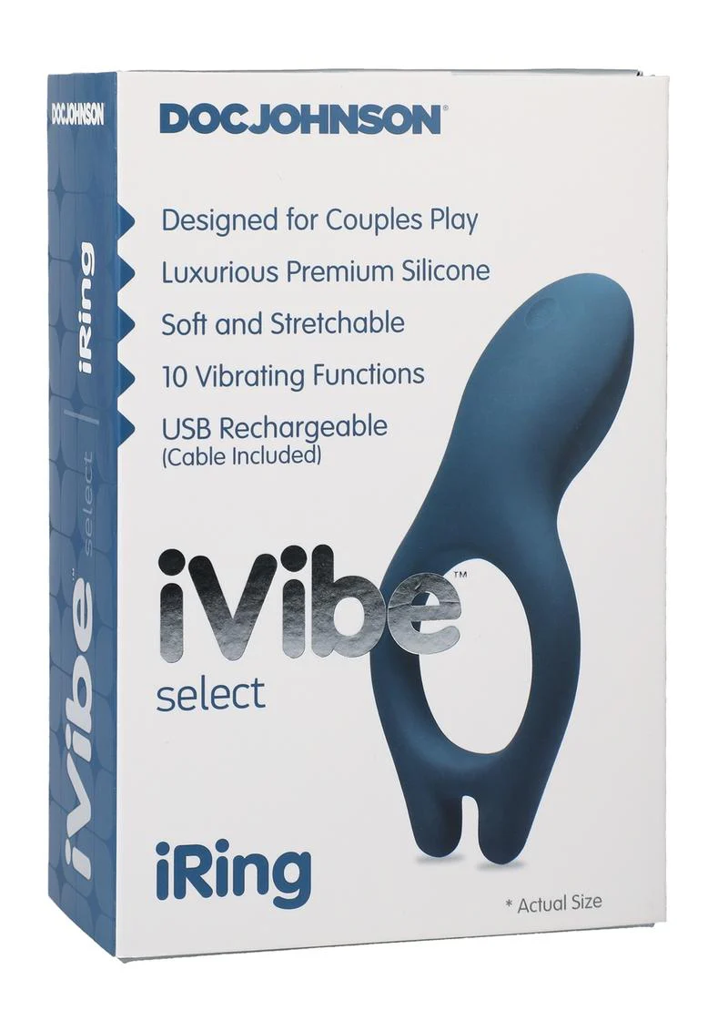 iVibe Select iRing Rechargeable Silicone Vibrating Cock Ring - Marine - Image 2