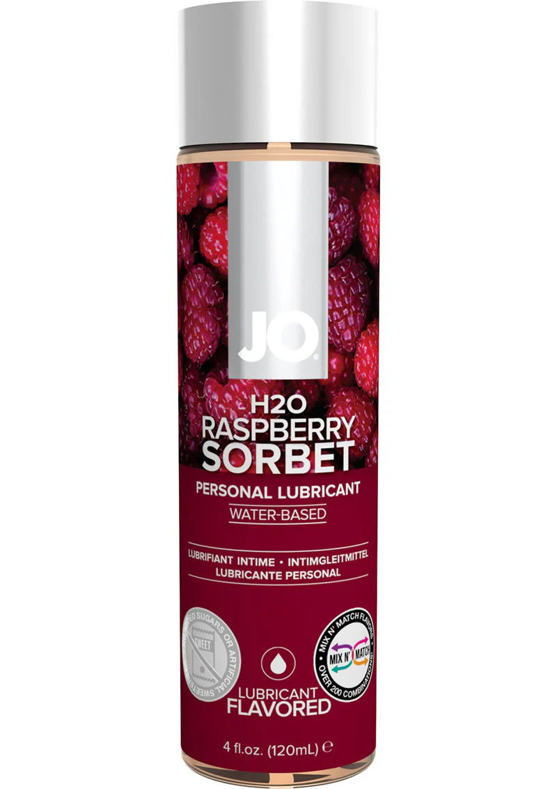 JO H2o Water Based Flavored Lubricant Raspberry Sorbet - Image 2