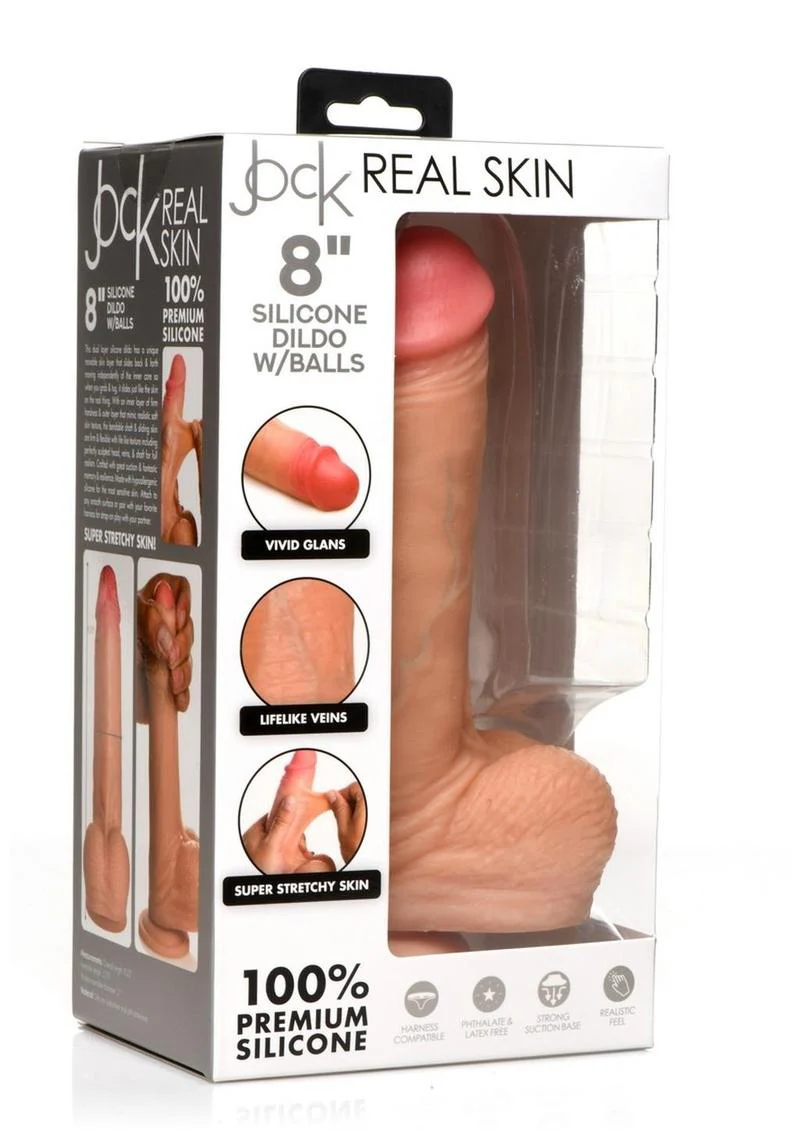 Jock Real Skin Silicone Dildo with Balls - Image 2