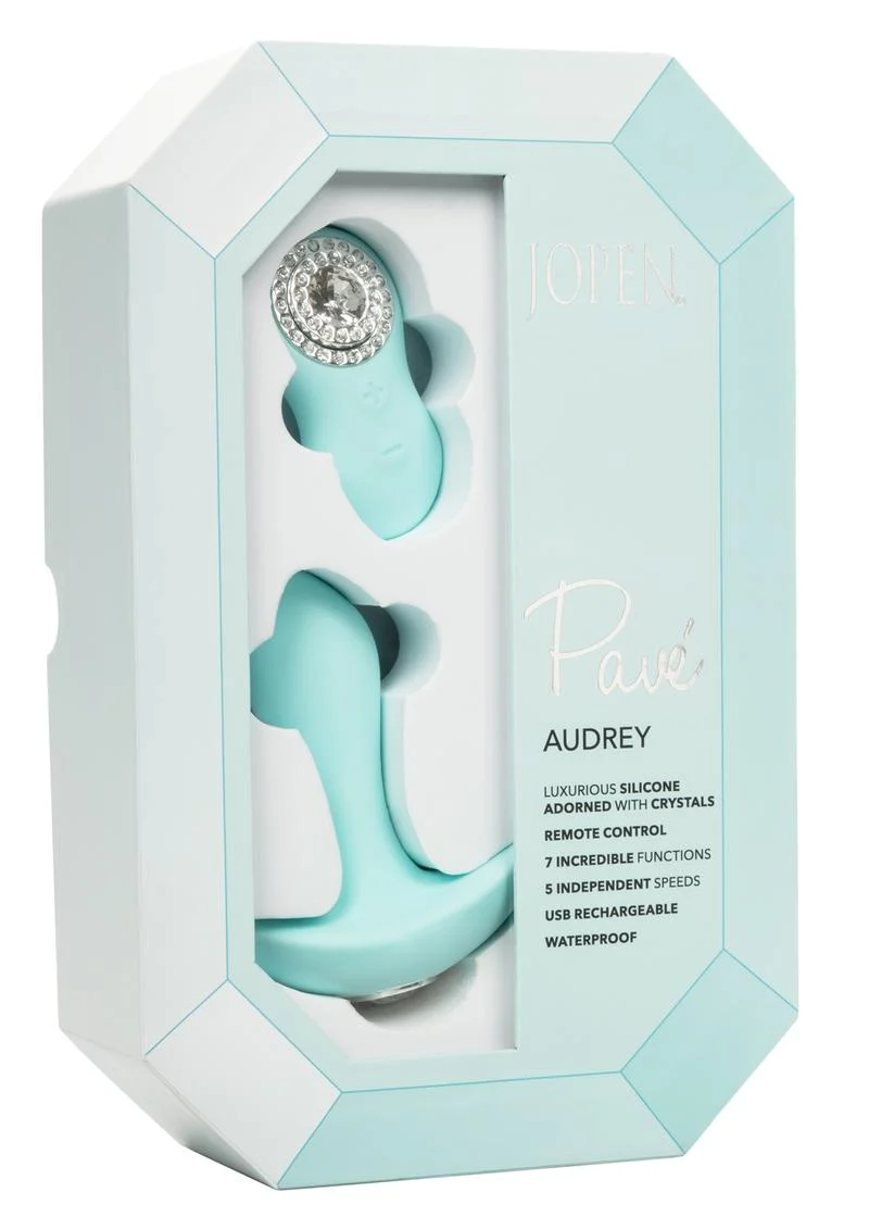 Jopen Pave Audrey Rechargeable Silicone Vibrating Probe with Crystals and Remote Control - Image 2