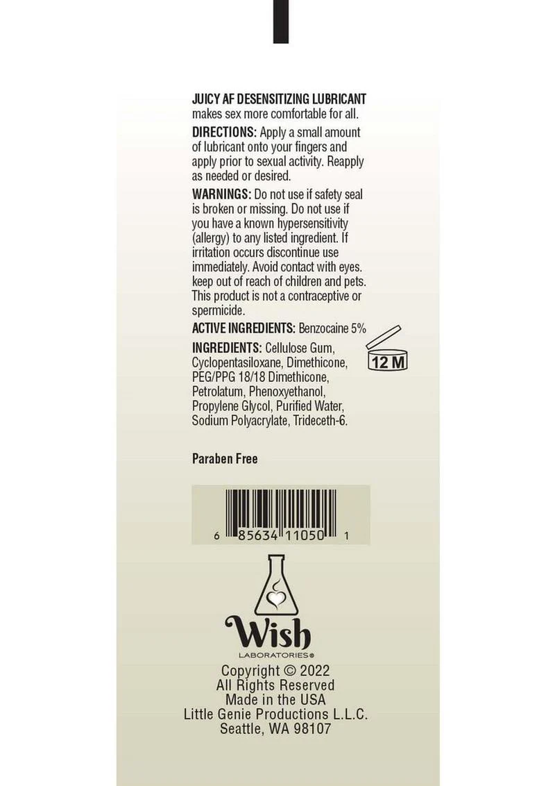 Juicy AF Desensitizing Water Based Lubricant Gel - Image 3