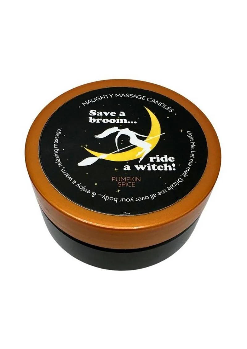 Kama Sutra Halloween Mini Massage Candle 1oz Ride A Witch - Pumpkin Spice - Image 2
