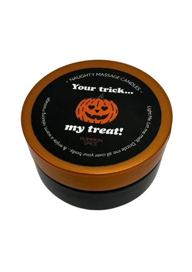 "Kama Sutra Halloween Mini Massage Candle 1oz Your Trick,my Treat - Pumpkin Spice" - Image 2