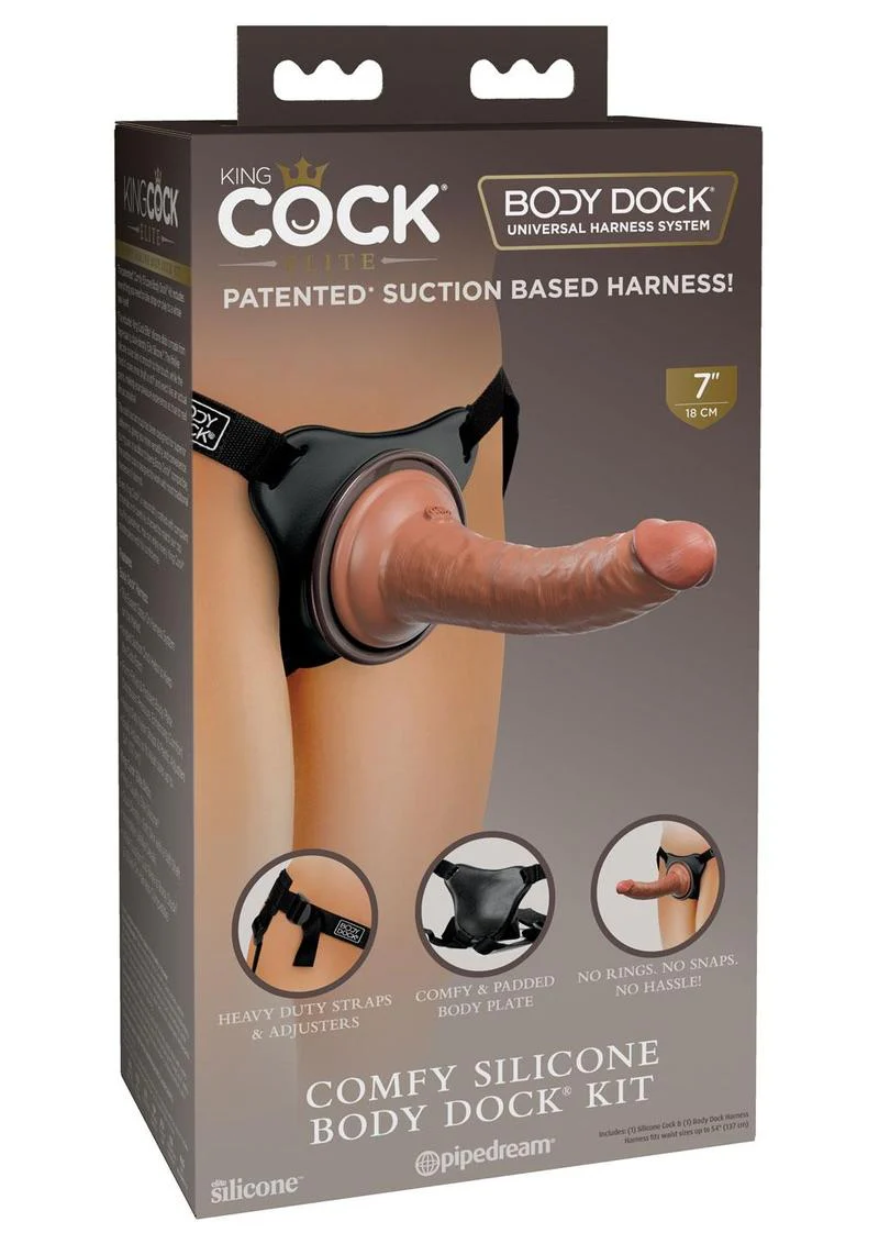 King Cock Comfy Silicone Body Dock Strap-On Kit with Dildo - Image 2