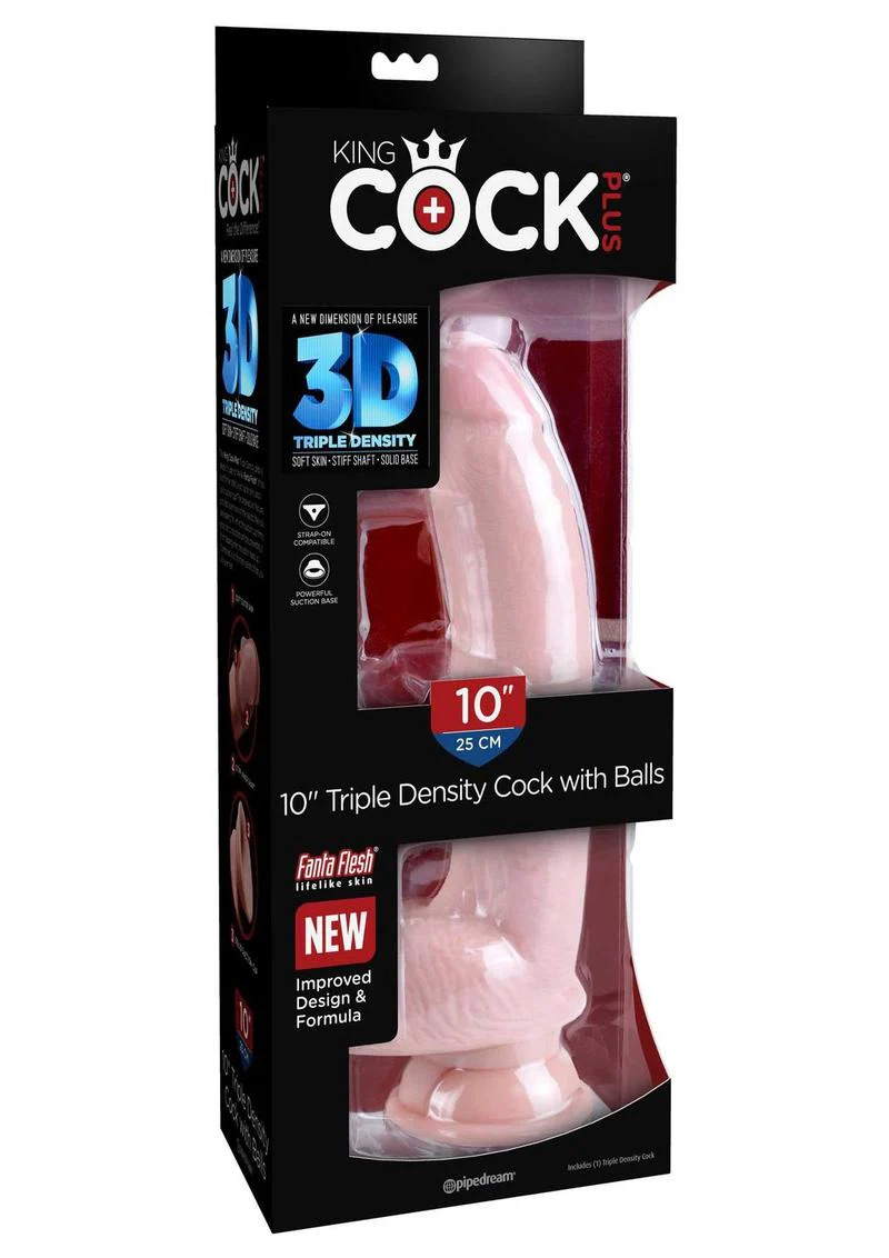 King Cock Plus Triple Density Dildo with Balls - Image 9