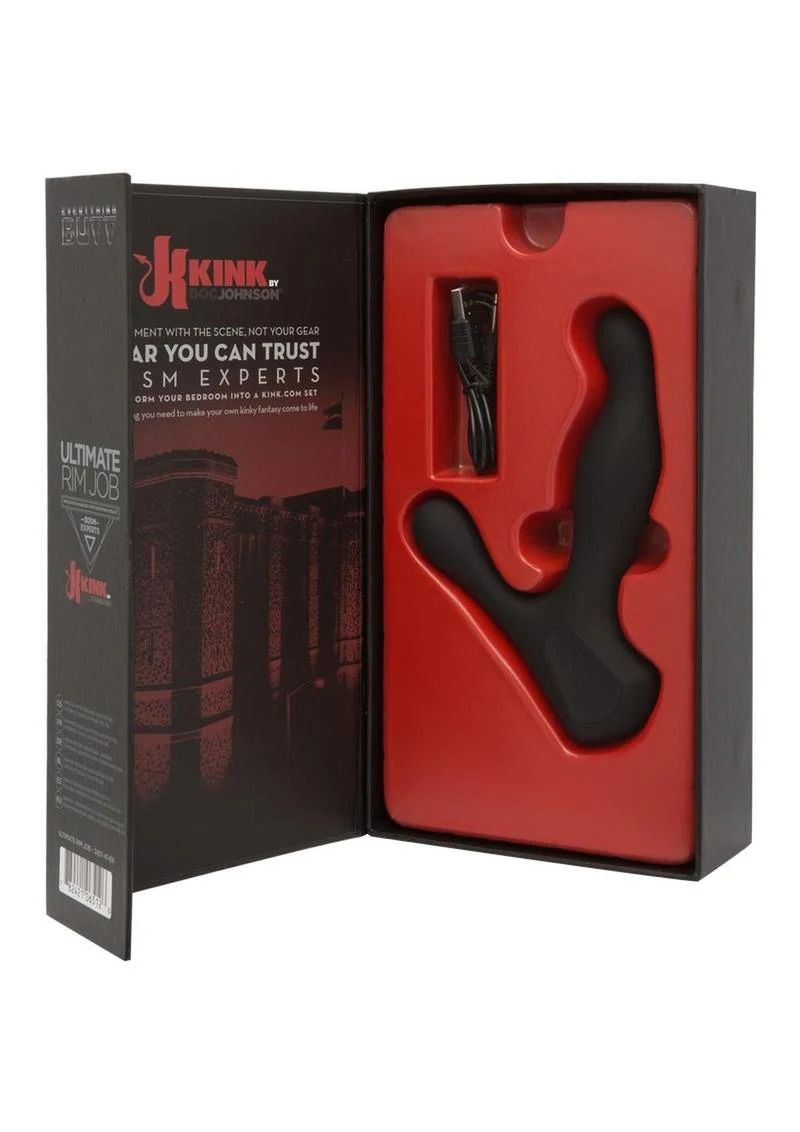 Kink Ultimate Rim Job Rechargeable Silicone Vibrating Prostate Massager with Rotating Ridges - Image 4