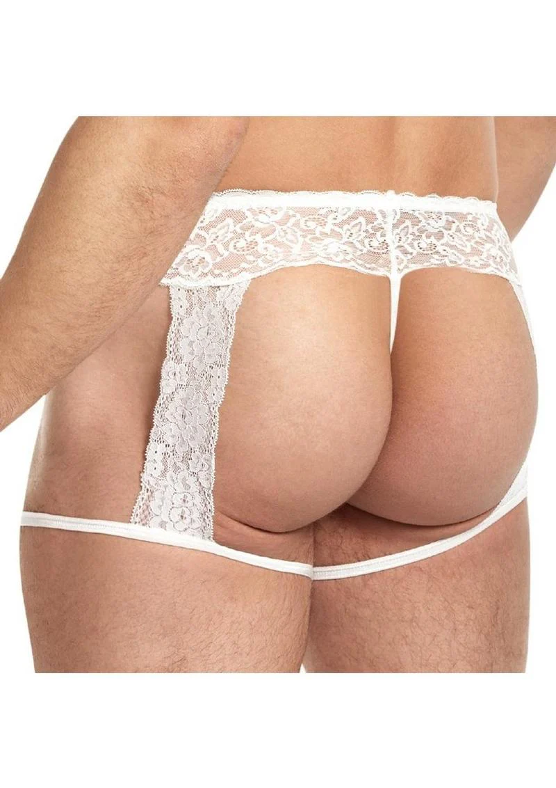 Lace King Men's Lace and Mesh Garter Panty - Image 18
