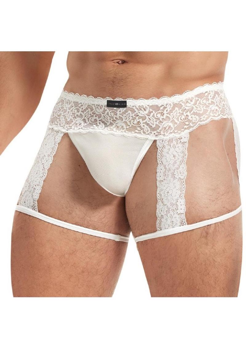 Lace King Men's Lace and Mesh Garter Panty - Image 2