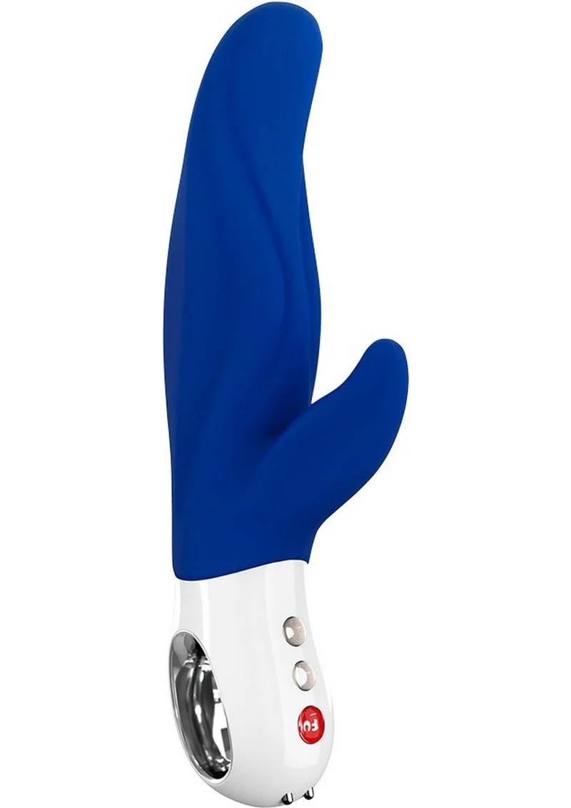 Lady Bi Silicone Vibrator with Clitoral Stimulator - Ultramarine - Image 3