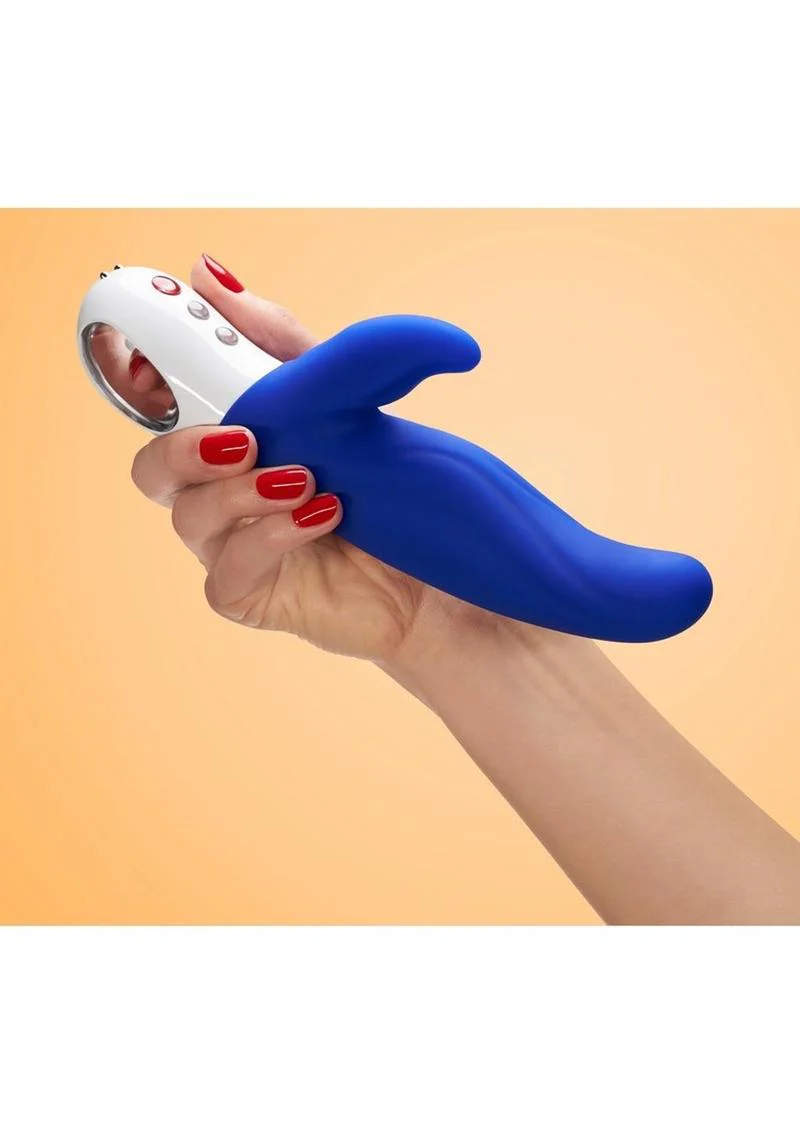Lady Bi Silicone Vibrator with Clitoral Stimulator - Ultramarine - Image 4