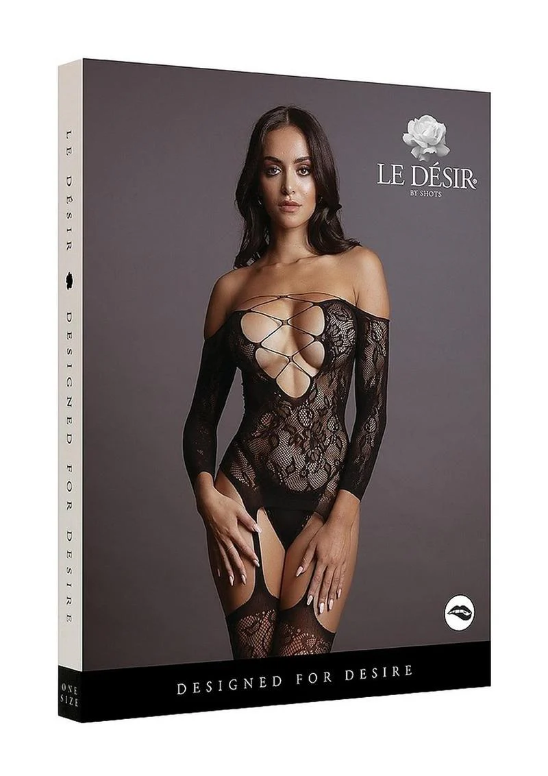 Le Desir Criss Cross Neck Bodystocking - Image 7