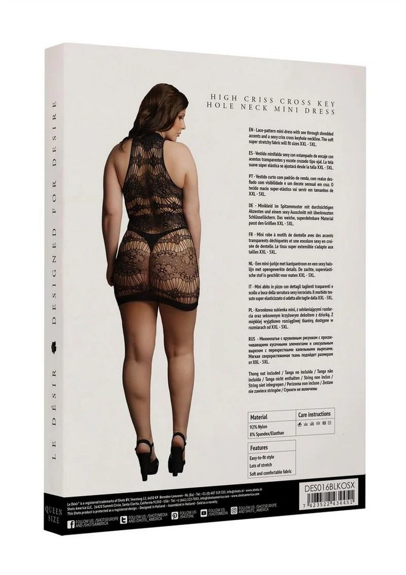 Le Desir Criss Cross Neck Mini Dress - Image 5
