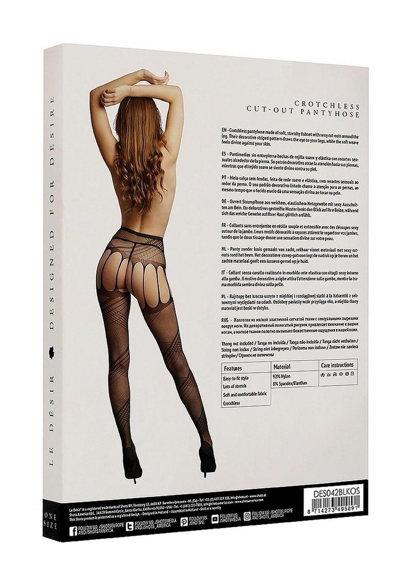 Le Desir Crotchless Cut Out Pantyhose - Image 4
