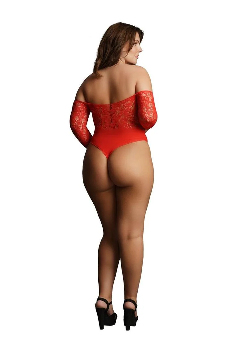 Le Desir Crotchless Rhinestone Teddy - Image 3