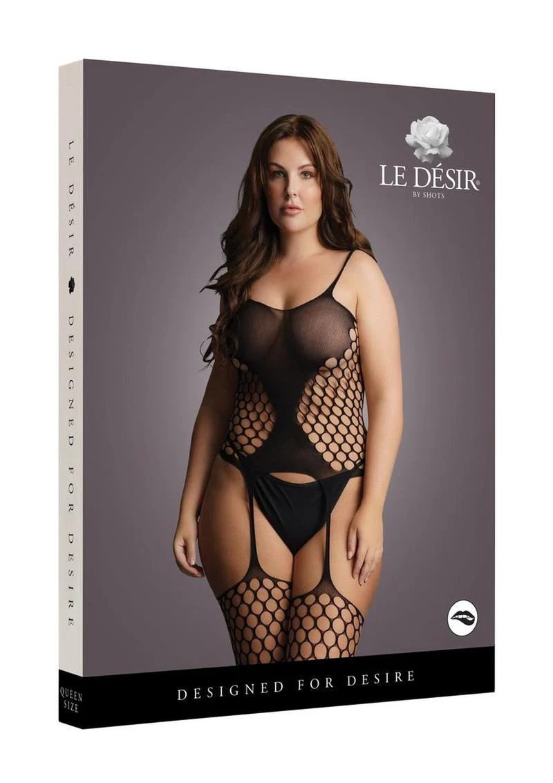 Le Desir Fence Net Suspender Bodystocking - Image 2
