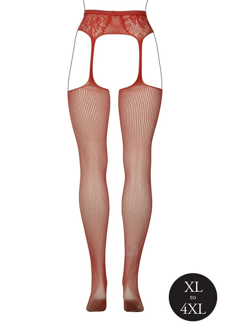 Le Desir Fishnet and Lace Garterbelt Stocking - Queen - Sunset Glow - Image 3