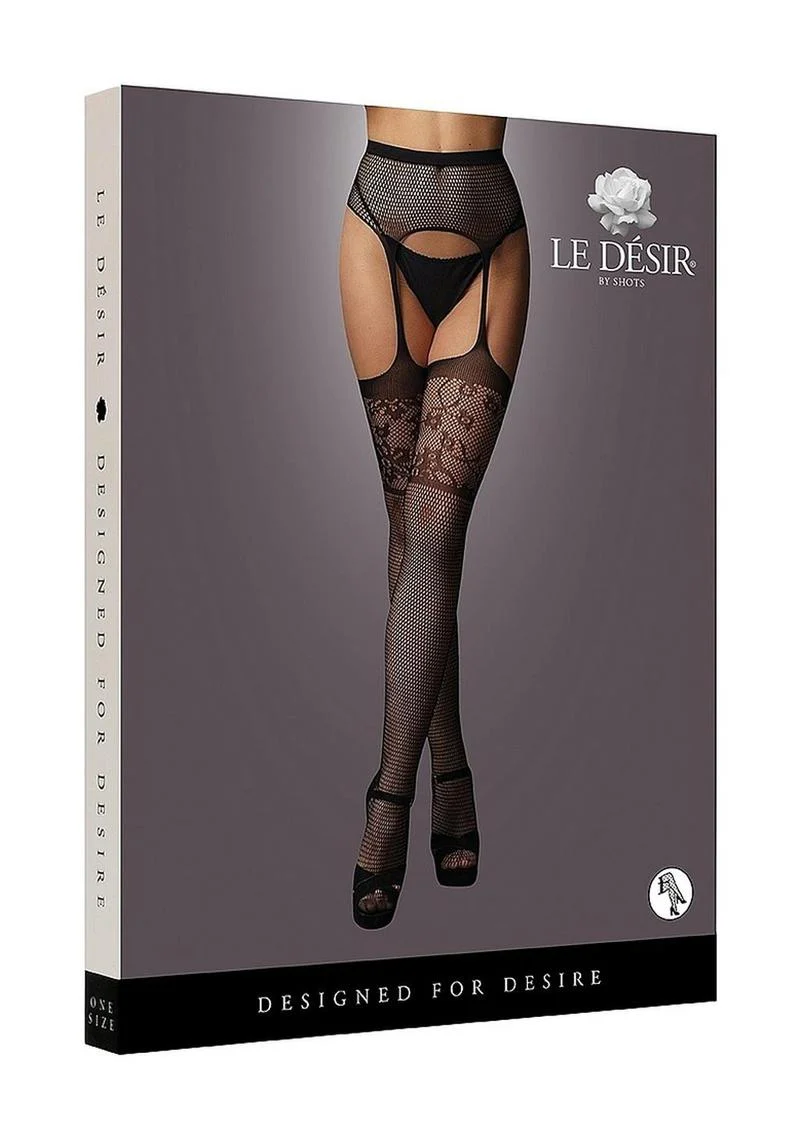 Le Desir Garterbelt Stocking with Lace Top - Image 2