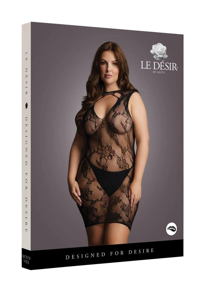 Le Desir High Neck Lace Mini Dress - Image 2