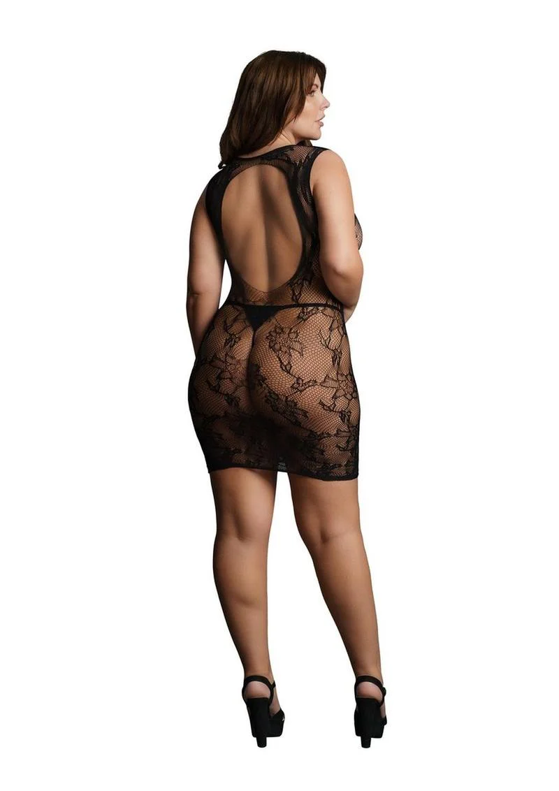 Le Desir High Neck Lace Mini Dress - Image 3