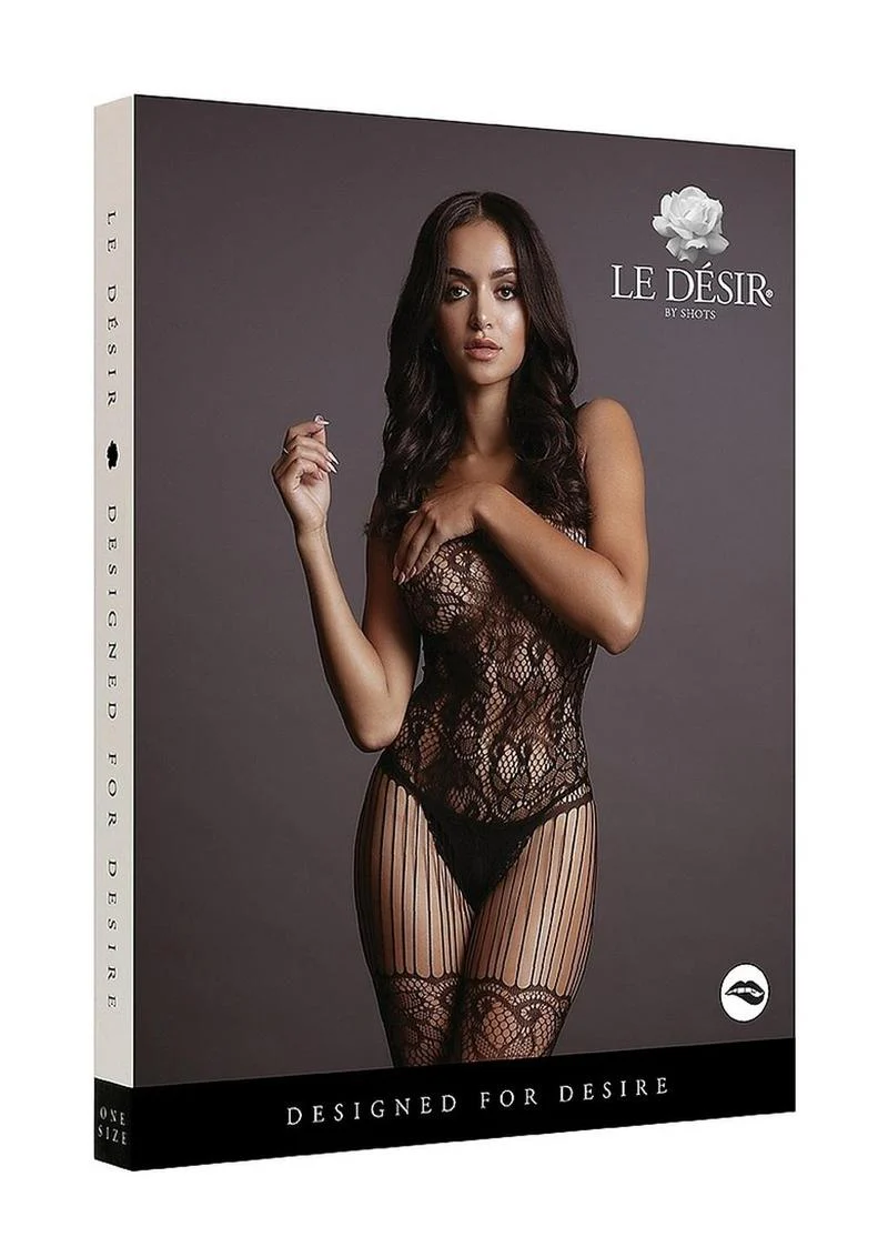 Le Desir Lace and Fishnet Bodystocking - Image 6