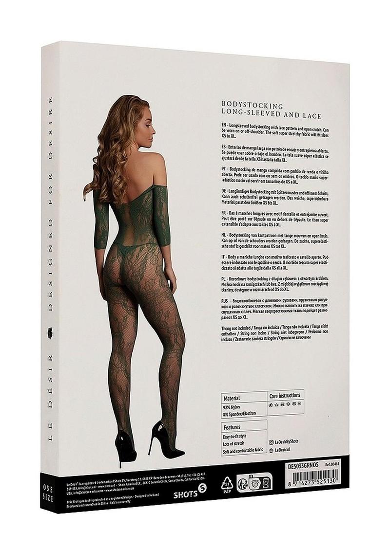 Le Desir Lace Long Sleeved Bodystocking - Image 8