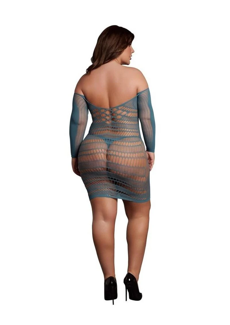 Le Desir Long Sleeved Net Mini Dress - Image 4