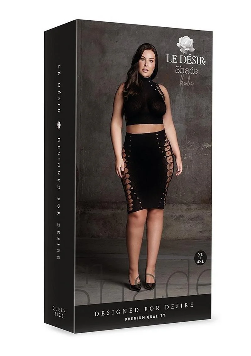 Le Desir Shade Kala Xxxvii Two Piece with Turtleneck, Crop Top and Skirt - Image 6