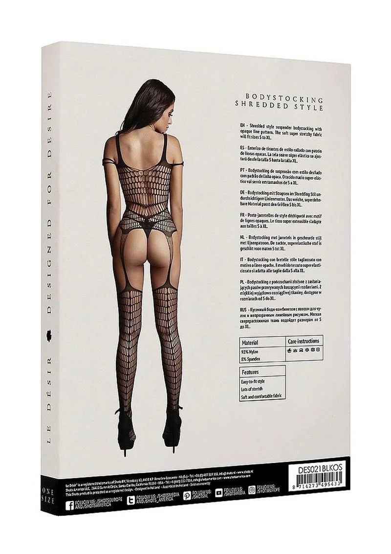 Le Desir Shredded Bodystocking - Image 4