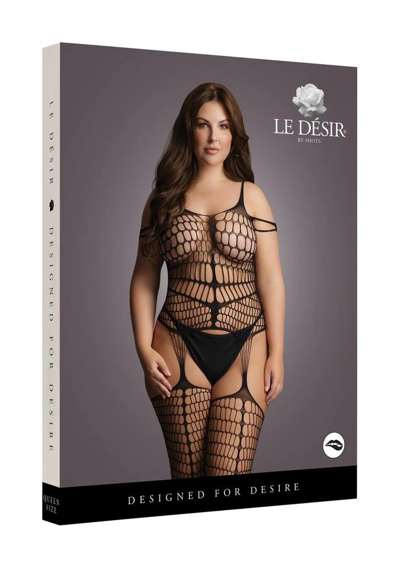 Le Desir Shredded Suspender Bodystocking - Image 2