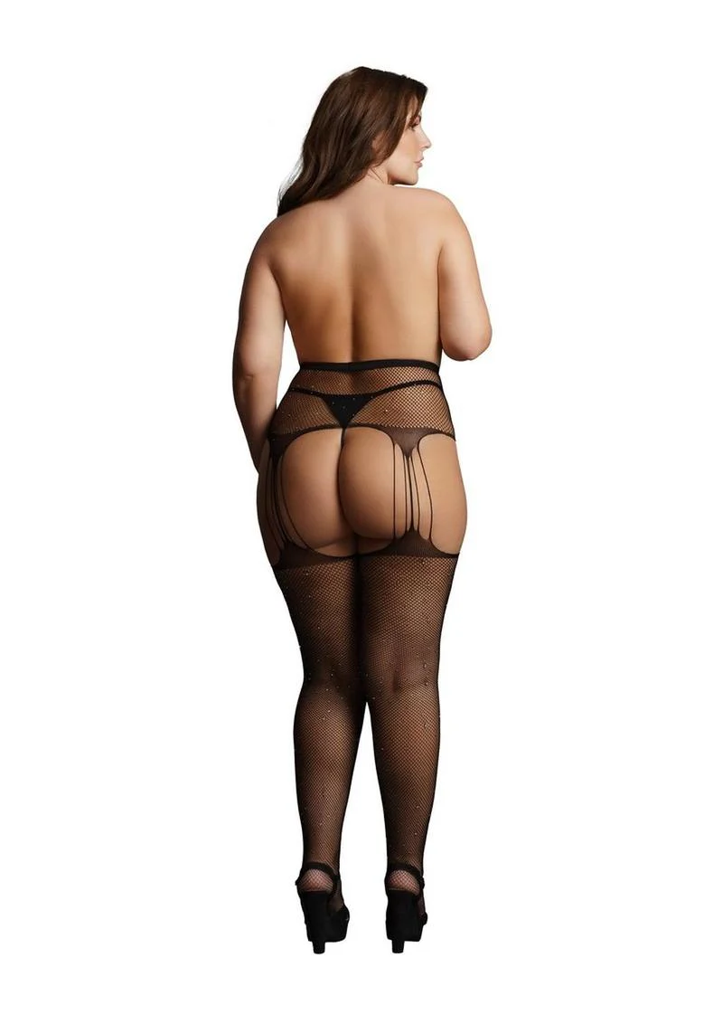 Le Desir Suspender Rhinestone Pantyhose - Image 4