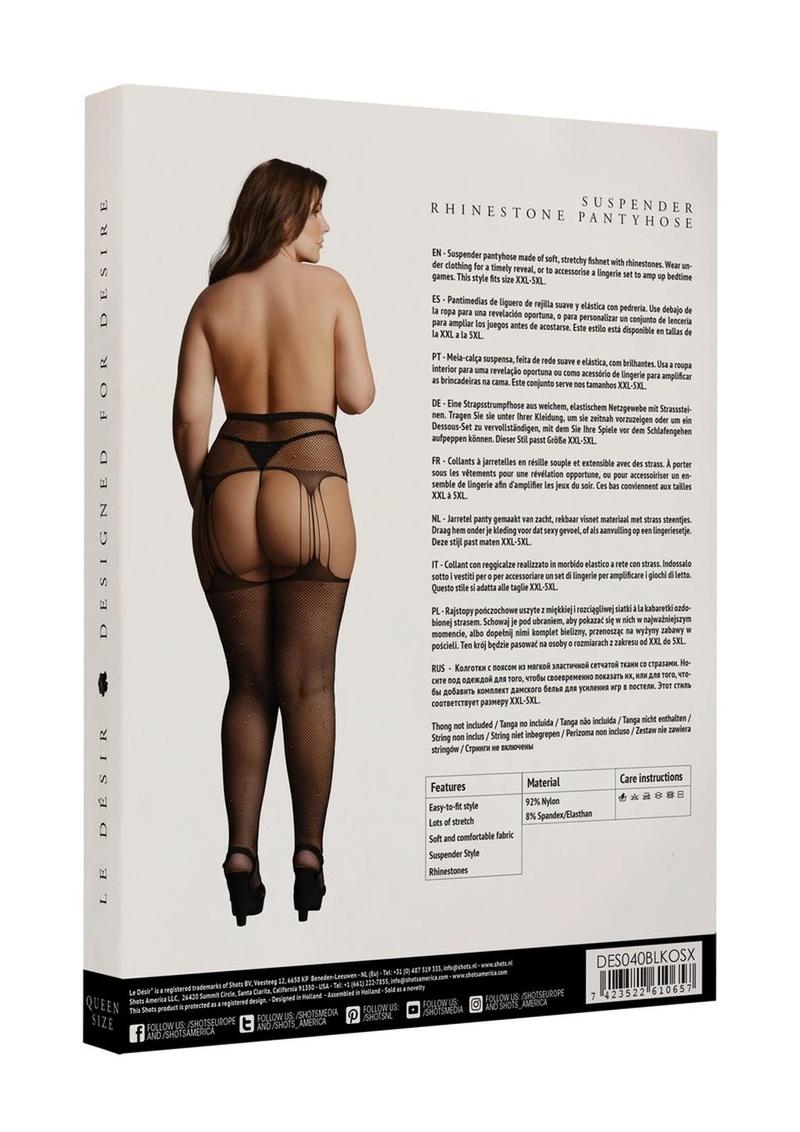 Le Desir Suspender Rhinestone Pantyhose - Image 5