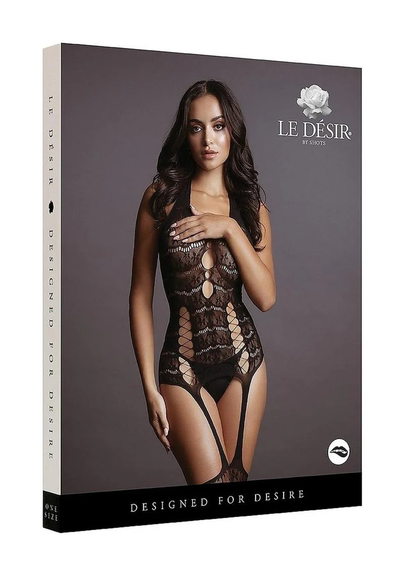 Le Desire Lace Suspender Bodystocking - Image 6