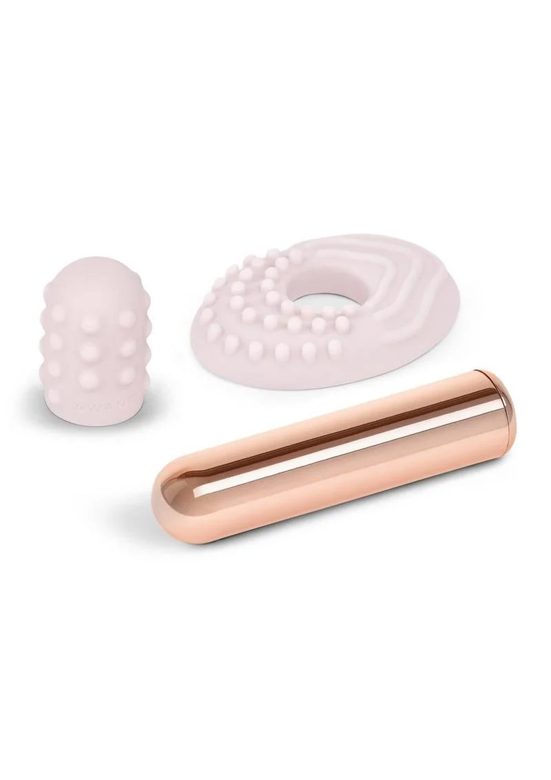 Le Wand Bullet Rechargeable Vibrator with Textured Silicone Sleeve and Ring - Image 4