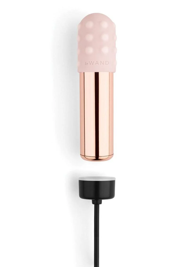 Le Wand Bullet Rechargeable Vibrator with Textured Silicone Sleeve and Ring - Image 5