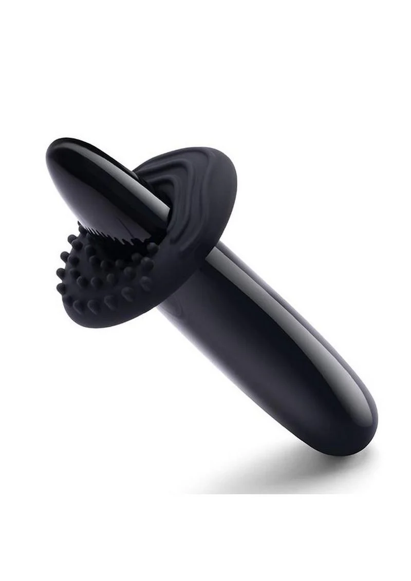 Le Wand Crystal Slim Wand with Silicone Ring - Black Obsidian - Image 3