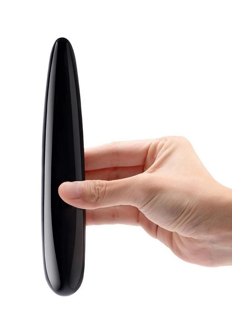 Le Wand Crystal Slim Wand with Silicone Ring - Black Obsidian - Image 4