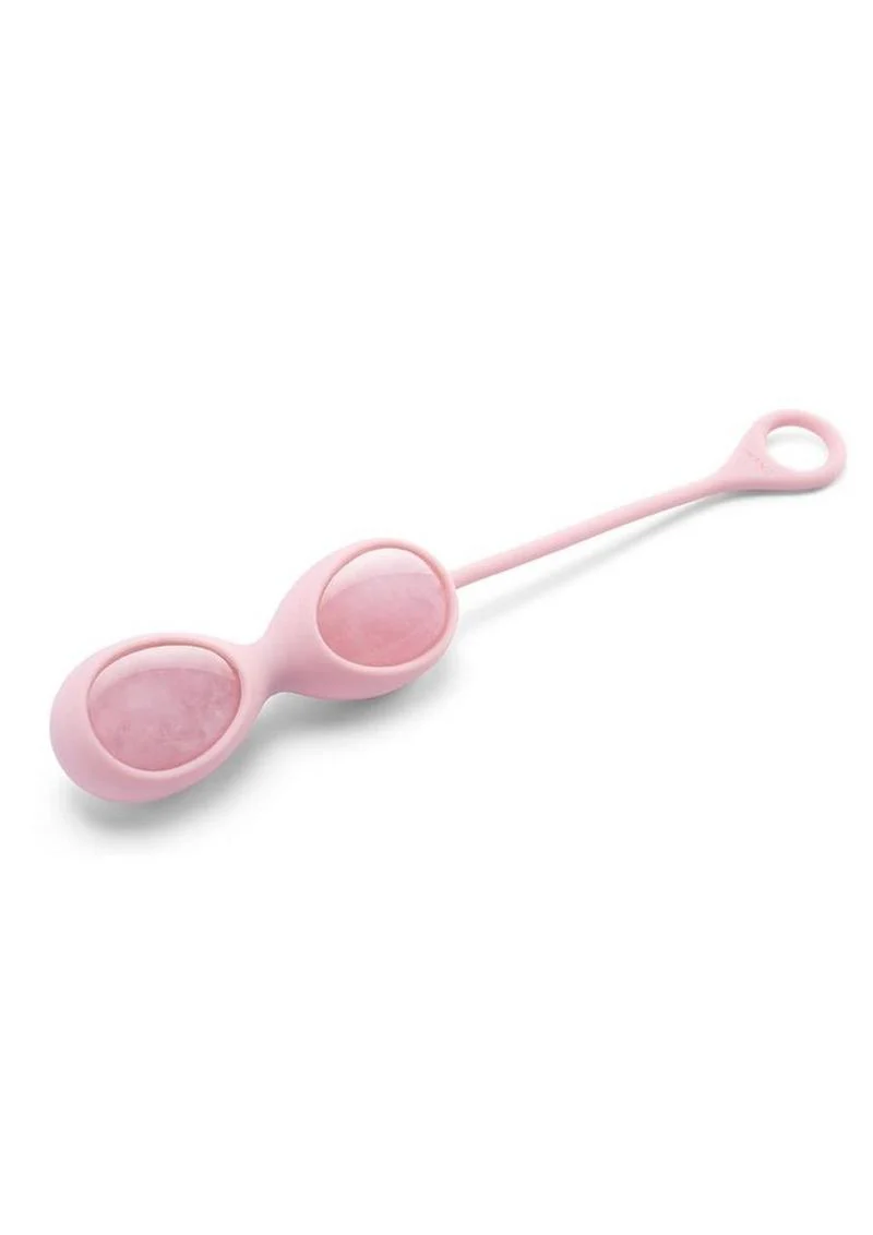 Le Wand Crystal Yoni Eggs Silicone Kegal Balls - Rose Quartz - Image 3