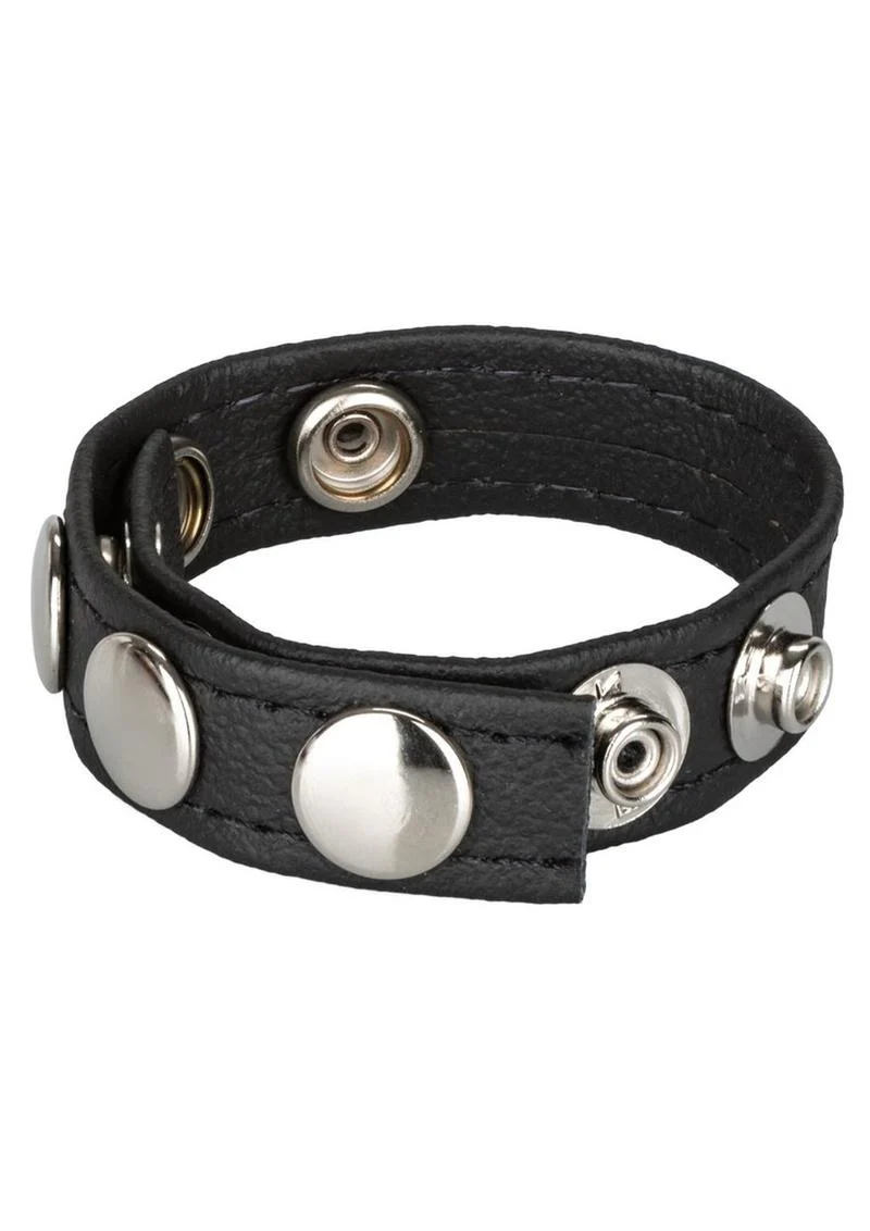 Leather Multi-Snap Cock Ring - Image 4